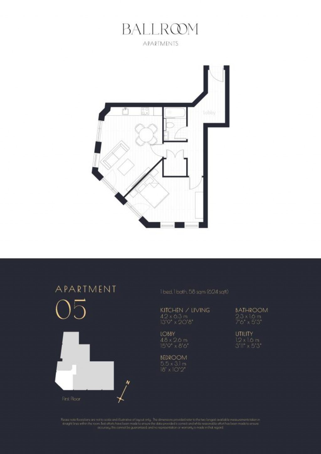 Floorplans For Ballroom Apartments 91 -93 Victoria Street,  St. Albans, AL1